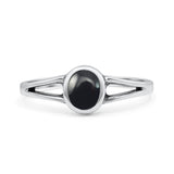Oval Oxidized Statement Fashion Petite Dainty Thumb Ring Simulated Black Onyx 925 Sterling Silver