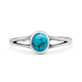 Oval Oxidized Statement Fashion Petite Dainty Thumb Ring Simulated Turquoise 925 Sterling Silver