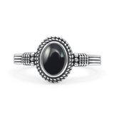 New Design Oxidized Statement Fashion Oval Thumb Ring Simulated Black Onyx Solid 925 Sterling Silver