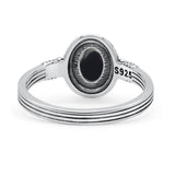 New Design Oxidized Statement Fashion Oval Thumb Ring Simulated Black Onyx Solid 925 Sterling Silver