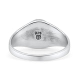 Petite Dainty Statement Fashion Oval Thumb Ring Lab Created White Opal Solid 925 Sterling Silver