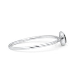 Round Fashion Statement Petite Dainty Thumb Ring Simulated Yin Yang Solid 925 Sterling Silver