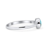 Round 6mm Thumb Ring Statement Fashion Ring Plain Band 925 Sterling Silver Petite Dainty Simulated Turquoise