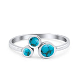 New Design Petite Dainty Fashion Thumb Ring Simulated Turquoise Solid 925 Sterling Silver