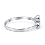 New Design Petite Dainty Fashion Thumb Ring Lab Created White Opal Solid 925 Sterling Silver