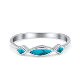 Marquise Vintage Style Petite Dainty Fashion Thumb Ring Simulated Turquoise Solid 925 Sterling Silver