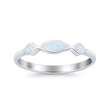 Marquise Vintage Style Petite Dainty Fashion Thumb Ring Lab White Opal Solid 925 Sterling Silver