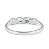 Four Stone Petite Dainty Fashion Thumb Ring Round Simulated Multi Stones 925 Sterling Silver