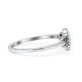 Oval Oxidized Statement Fashion Petite Dainty Thumb Ring Lab Created White Opal 925 Sterling Silver