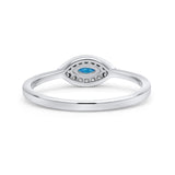 Eye Thumb Ring Trendy Statement Fashion Ring Lab Created Blue Opal 925 Sterling Silver