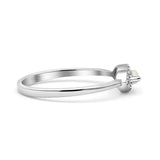 Eye Thumb Ring Trendy Statement Fashion Ring Lab Created White Opal 925 Sterling Silver