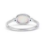 Round Cubic Zirconia Thumb Ring New Statement Fashion Ring Oval Lab Created White Opal 925 Sterling Silver