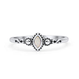 Marquise Oxidized Thumb Ring Statement New Fashion Ring Lab Created White Opal 925 Sterling Silver