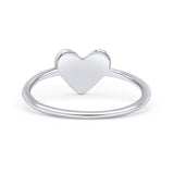 Solitaire Heart Promise Ring Band Statement Fashion Ring Lab Created Blue Opal 925 Sterling Silver