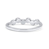 Half Eternity Band Oxidized Thumb Ring Lab Created White Opal Statement Fashion Ring 925 Sterling Silver