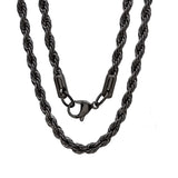 1.2MM Rope Black Plated Chain .925 Sterling Silver Length 16"-20" Inches