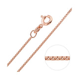 0.8MM 015 Rose Gold Box Chain .925 Solid Sterling Silver Sizes 16"-26"
