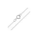 0.6MM 030 Rhodium Cable Chain .925 Sterling Silver Sizes 16"-26"