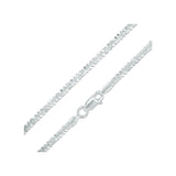 1.8MM 030 Rhodium Plated CrissCross Chain .925 Sterling Silver Length 16" to 24"