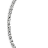 1.8MM 030 Rhodium Plated CrissCross Chain .925 Sterling Silver Length 16" to 24"