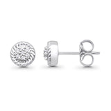 Wholesale Solid 10K White Gold 5.5mm Cluster Round Diamond Stud Earring Push Back
