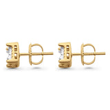Diamond Stud Earrings 0.15ct Square Micro Pave 10K Yellow Gold Wholesale