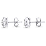 Solid 10K White Gold 6mm Classic Round Diamond Stud Earring Wholesale