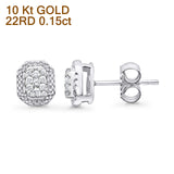 Solid 10K White Gold 6mm Classic Round Diamond Stud Earring Wholesale