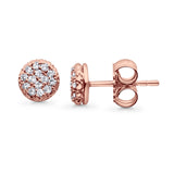 Solid 10K Rose Gold 5.8mm Round Diamond Stud Earrings Wholesale