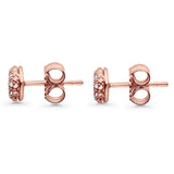 Solid 10K Rose Gold 5.8mm Round Diamond Stud Earrings Wholesale