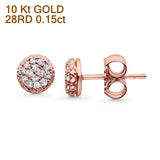 Solid 10K Rose Gold 5.8mm Round Diamond Stud Earrings Wholesale