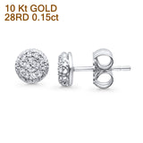 Solid 10K White Gold 5.8mm Round Diamond Stud Earrings Wholesale