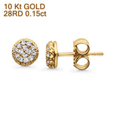 Solid 10K Yellow Gold 5.8mm Round Diamond Stud Earrings Wholesale