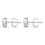 Solid 10K White Gold 7mm Round Diamond Stud Earrings Wholesale