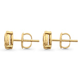 Solid 10K Yellow Gold 7mm Round Diamond Stud Earrings Wholesale