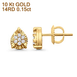 Solid 10K Yellow Gold 8mm Round Diamond Stud Earrings Wholesale