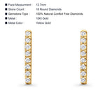 Diamond Line Stud Earrings 12.7mm Round Fashion 10K Yellow Gold Wholesale