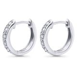 Solid 10K White Gold 12.7mm Round Diamond Hoop Earrings Wholesale