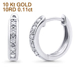 Solid 10K White Gold 12.7mm Round Diamond Hoop Earrings Wholesale