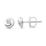 Solid 10K White Gold 5.8mm Round Diamond Stud Earrings Wholesale