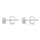 Solid 10K White Gold 4.9mm Round Cluster Diamond Stud Earrings Wholesale