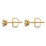 Solid 10K Yellow Gold 3.7mm Round Diamond Stud Earrings Wholesale