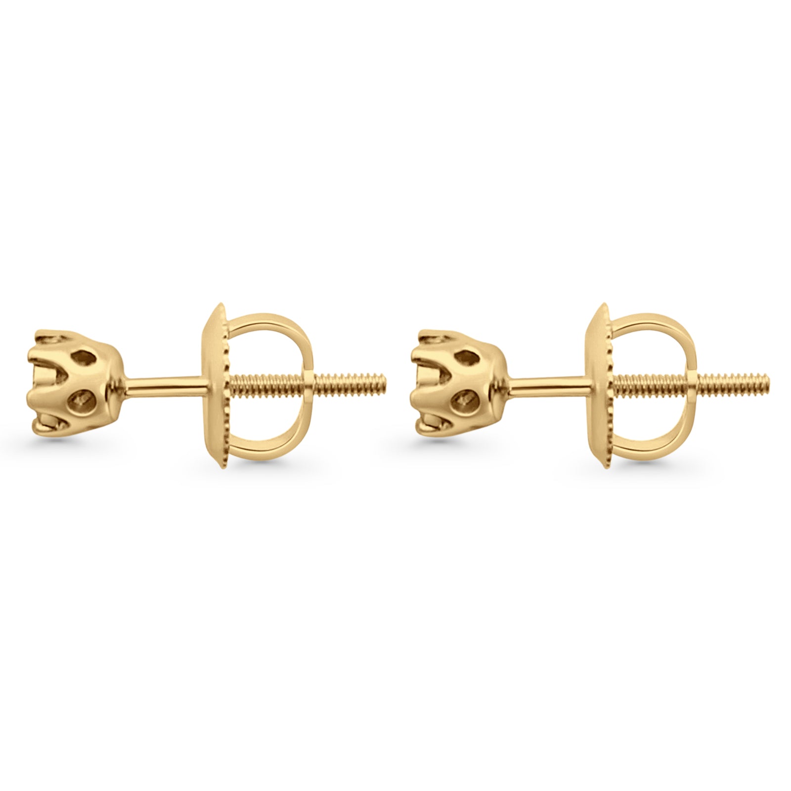 Solid 10K Yellow Gold 4mm Round Hip Hop Flower Diamond Stud Earring Wh –  Blue Apple Imports