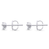 Solid 10K White Gold 4.5mm Trio Round Diamond Stud Earrings Wholesale