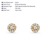 Solid 10K Yellow Gold 4.5mm Round Diamond Stud Earrings Wholesale