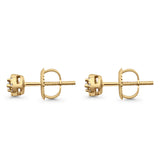 Solid 10K Yellow Gold 4.5mm Round Diamond Stud Earrings Wholesale