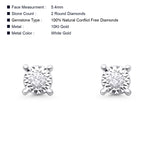 Solid 10K White Gold 5.4mm Classic Round Diamond Stud Earrings Wholesale