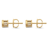 Solid 10K Yellow Gold 5mm Round Shaped Diamond Stud Earrings Wholesale