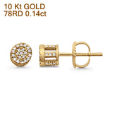 Solid 10K Yellow Gold 5mm Round Shaped Diamond Stud Earrings Wholesale