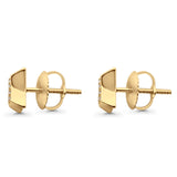 Diamond Stud Earrings 7mm Square Shaped 10K Yellow Gold Wholesale